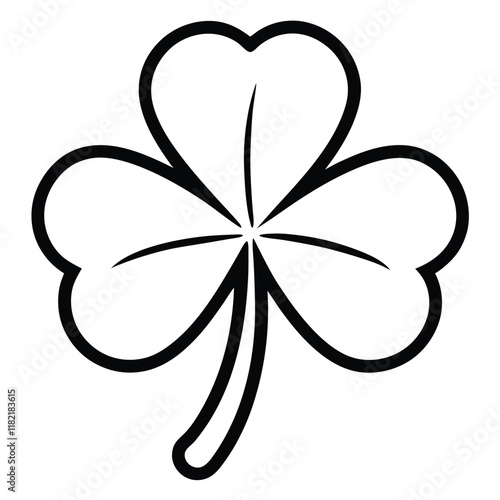 Shamrock outline icon, Irish shamrock leaf logo silhouette, trefoil clipart art design, 
vector illustration
