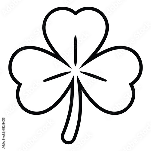 Shamrock outline icon, Irish shamrock leaf logo silhouette, trefoil clipart art design, 
vector illustration