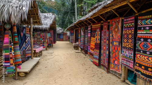Fototapeta Naklejka Na Ścianę i Meble -  Traditional thai countryside street market  a vibrant community of small flower businesses