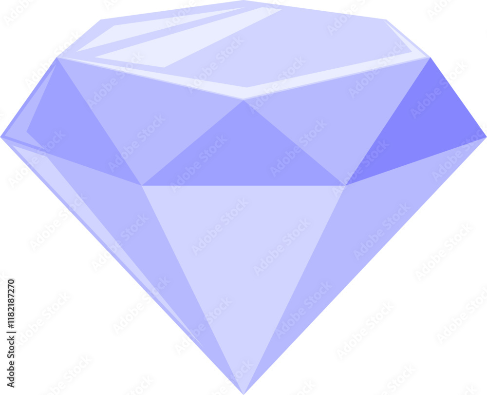 Blue-Violet Diamond Icon with Faceted Design Blue-Violet Diamond Icon with Faceted Design