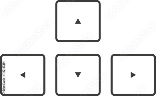 Directional Arrow Keys Icon in Bold Outline photo