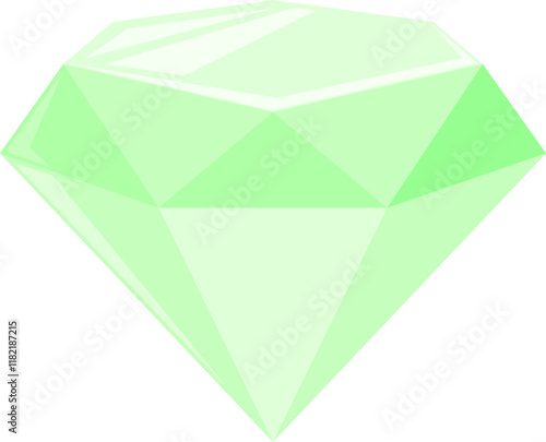Green Diamond Icon with Faceted Design