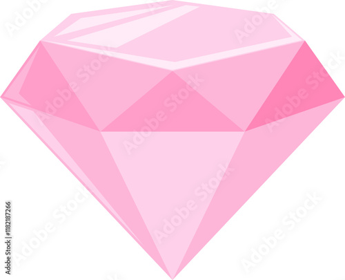 Pink Diamond Icon with Faceted Design