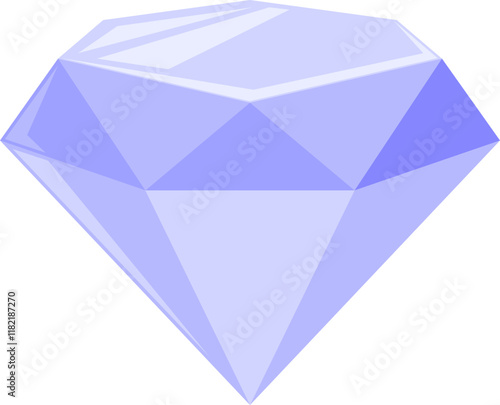 Blue-Violet Diamond Icon with Faceted Design