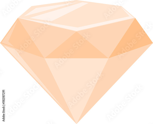 Orange Diamond Icon with Faceted Design