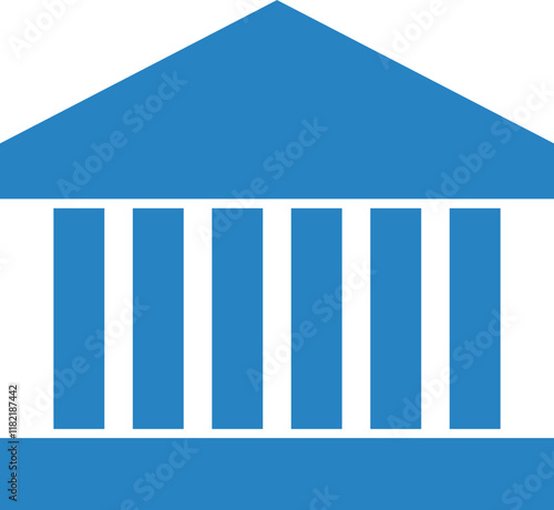 Blue Government or Institution Building Icon