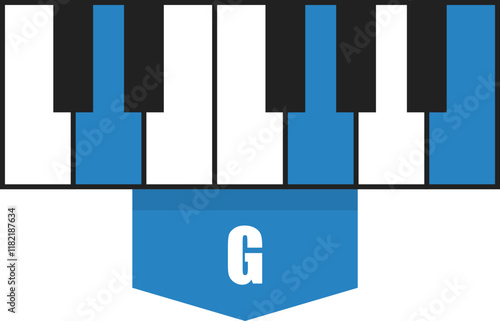 G major chord diagram on piano keys