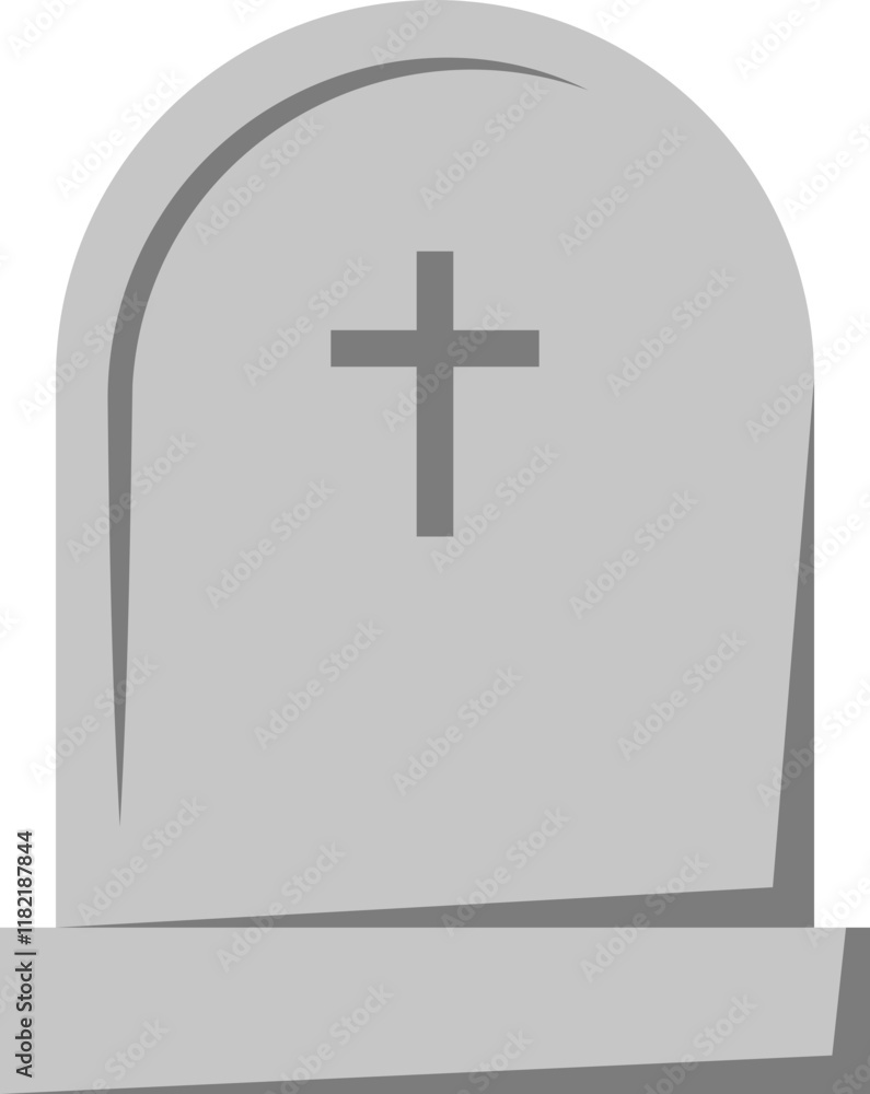 Fototapeta premium Gray tombstone with cross symbol