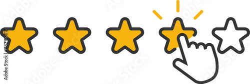 Four-star rating with click interaction