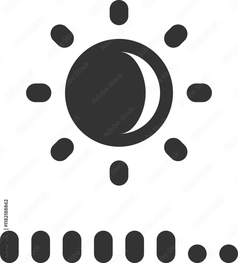 Brightness adjustment icon in black Brightness adjustment icon in black