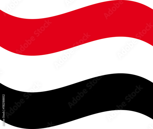 Waving Yemen flag illustration