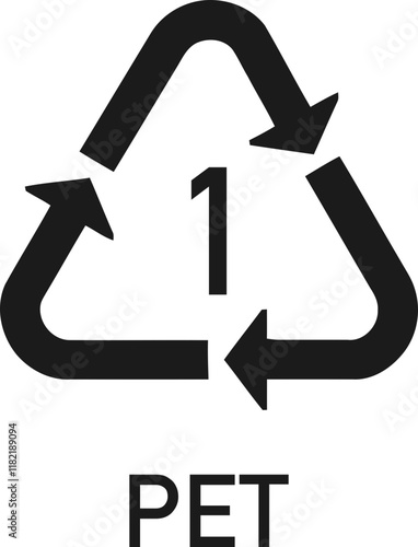 Plastic Recycling Symbol 1 PET Polyethylene Terephthalate