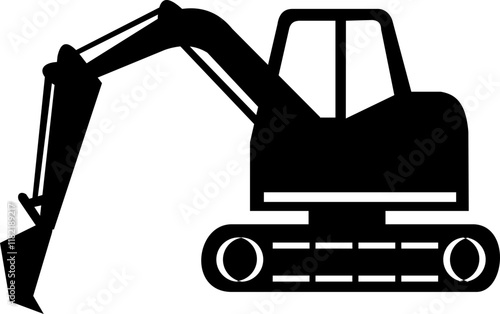 Mechanical digger or excavator icon