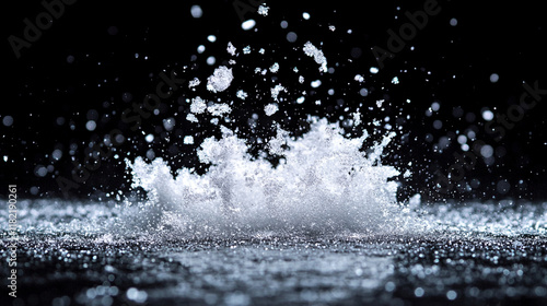 Wallpaper Mural Water splash creates mesmerizing droplets against a dark backdrop in a vibrant display of motion Torontodigital.ca