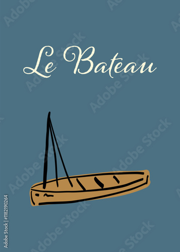 Illustration - yole bateau - vecteur