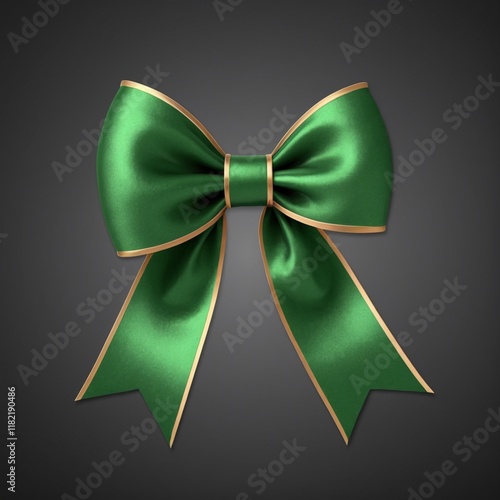 Coquette green bow  style isolated clipart