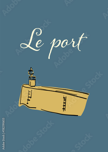 Illustration - Le port - vecteur