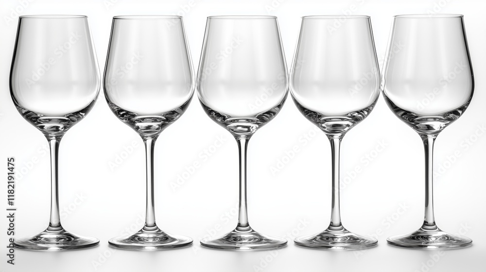 Rectangular-shaped wine glasses on the light background. Rectangular-shaped wine glasses on the light background.
