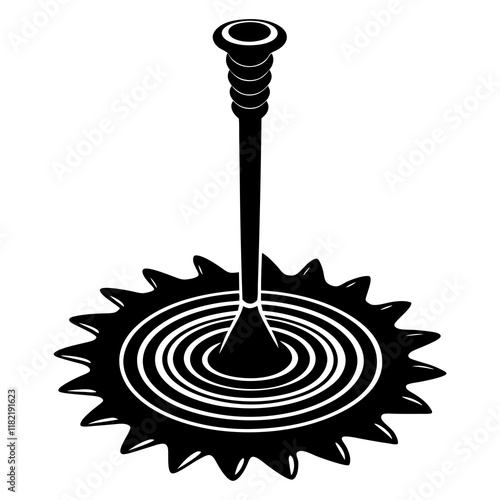 drain auger silhouette vector illustration