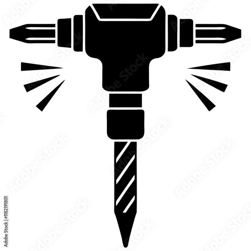 jackhammer silhouette vector illustration