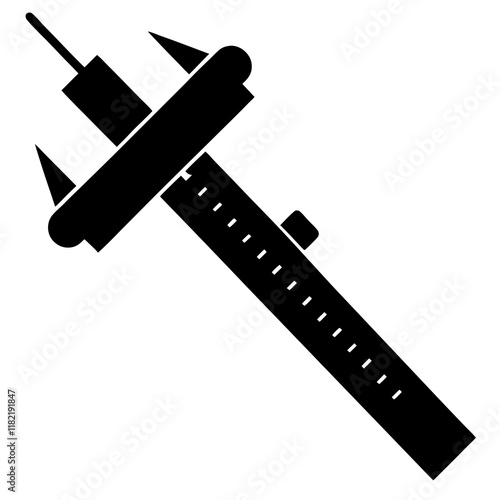  Vernier caliper silhouette vector illustration