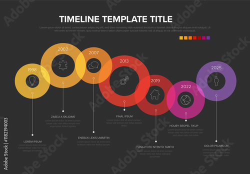 Obraz na płótnie Warm colors infographic template made from simple circles path w salonie