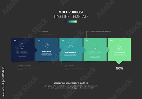 Obraz na płótnie Multipurpose Timeline Template Design with big teal square blocks w salonie