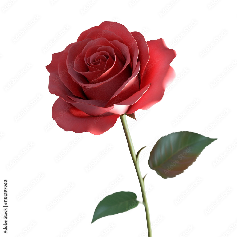 Fototapeta premium A Single Red Rose: Elegance and Beauty in Bloom