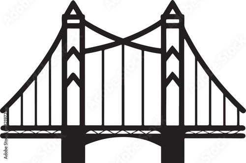 Benjamin Franklin Bridge | silhouette of a vector isolated on white background.