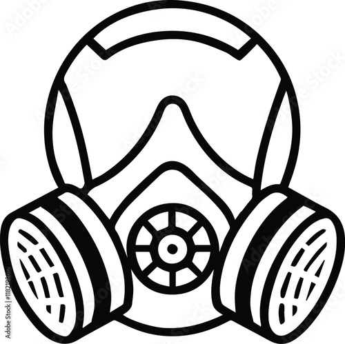 Chemical respirator mask double  air filter