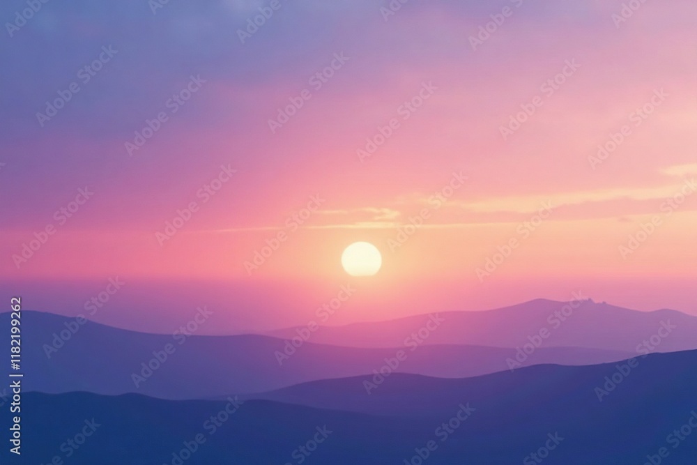 Sunset sky with soft pink hues blending into blue gradient, calm, pink blue sunset, landscape Sunset sky with soft pink hues blending into blue gradient, calm, pink blue sunset, landscape