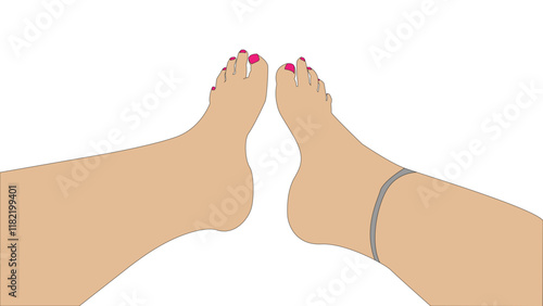 Illustration of a woman's bare feet
