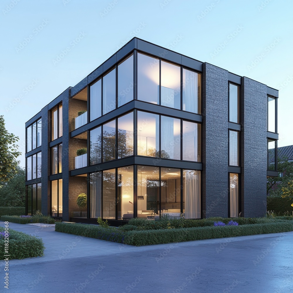 Modern modular apartment building design urban environment architectural contemporary aesthetic exterior view Modern modular apartment building design urban environment architectural contemporary aesthetic exterior view