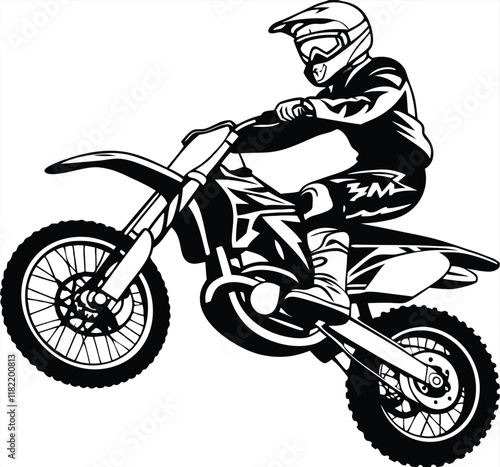 Motocross Rider Action Bike, Helmet, Goggles, Jumps, Speed, Dirt Bike, Extreme Sport, Adrenaline Rus