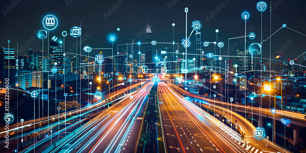 Obraz premium Enhancing Smart City Visuals with Wireless Connectivity: A Comprehensive Guide