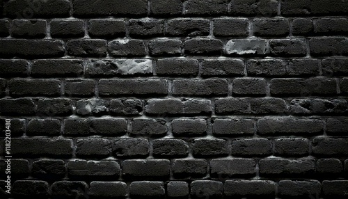 Parede de tijolos pretos com textura industrial