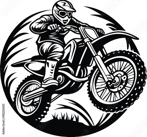 Motocross Rider Action Dirt Bike, Goggles, Helmet, Jump, Speed, Extreme Sport, OffRoad, Adrenaline, 