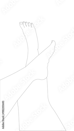 Illustration of a woman's bare feet