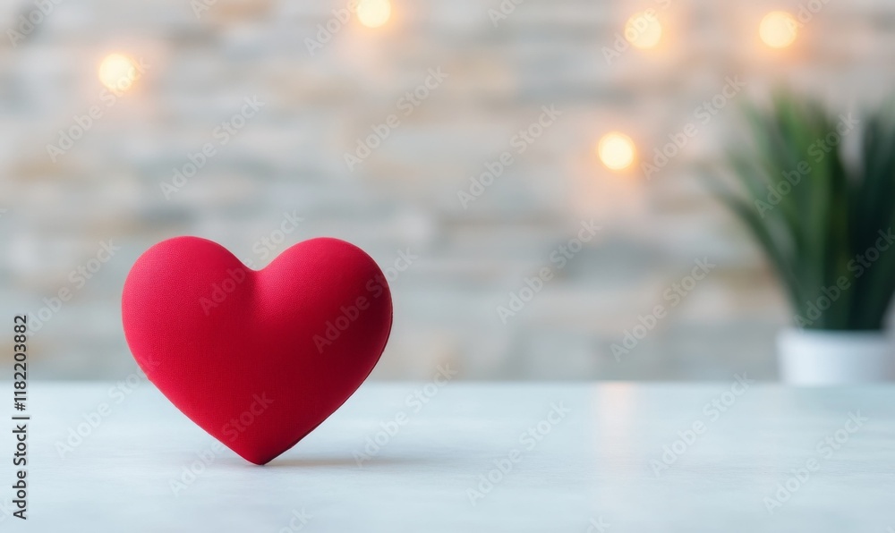 Red hearts on bokeh background for Valentine background.