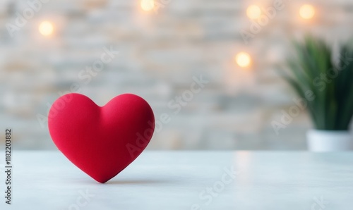 Obraz na płótnie Red hearts on bokeh background for Valentine background. w salonie