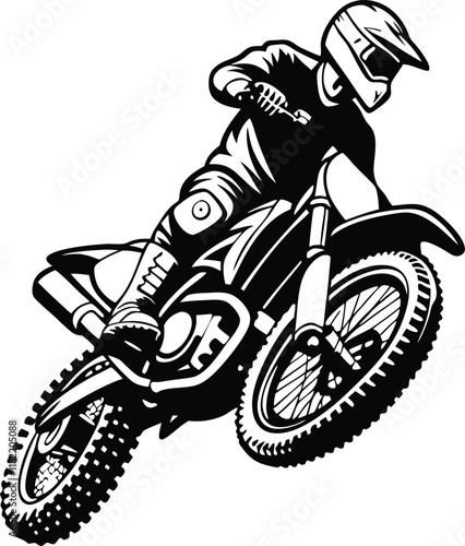Motocross Rider Extreme Sport Action Dirt Bike Jump Graphic