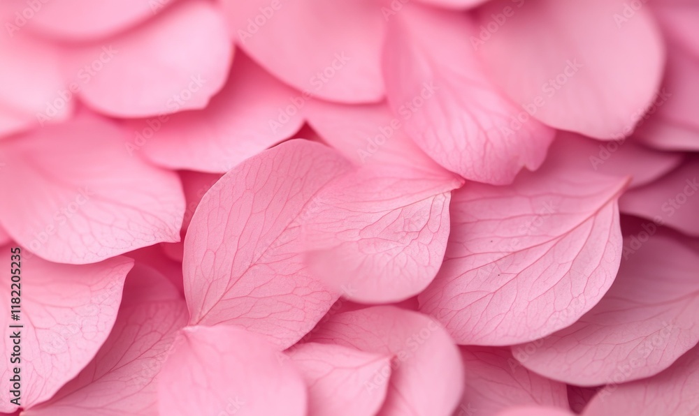Background of pink rose petals up close, showcasing intricate textures and soft hues for elegant and romantic vibes.