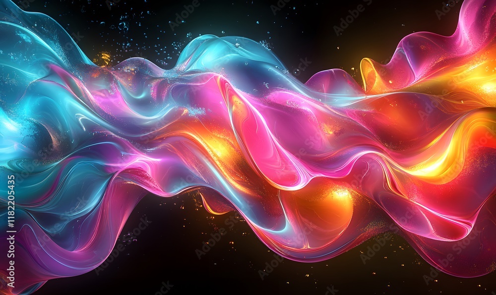 Fototapeta premium abstract design showcasing a vivid, multi-colored liquid