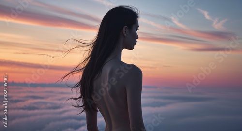 silhouette of a woman in the sunset