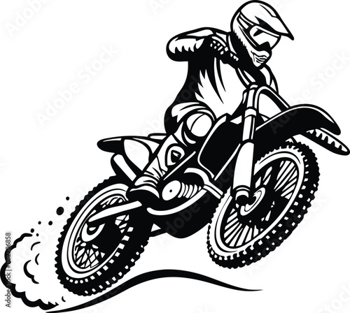 Motocross Rider Action Dirt Bike, Helmet, Speed, Jump, Extreme