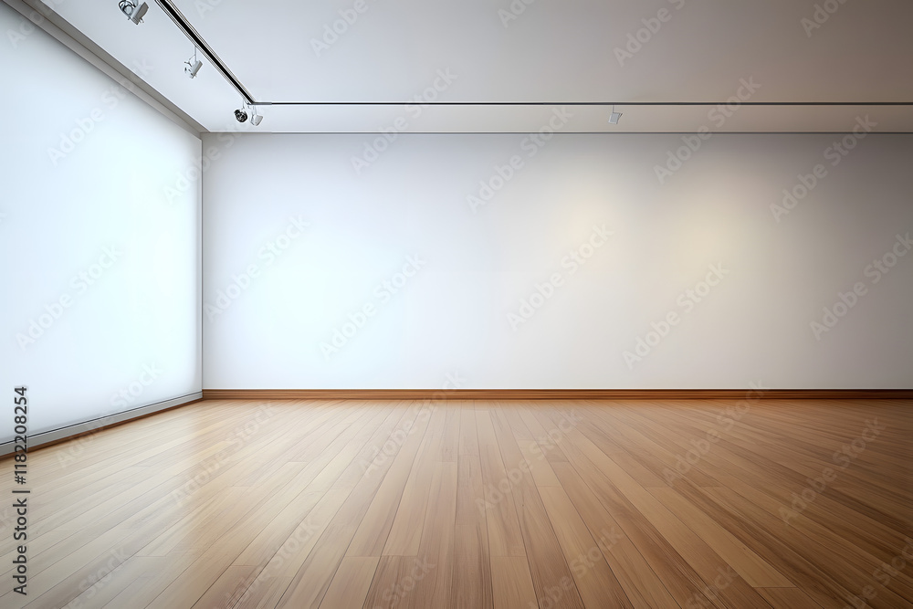 Empty white room with white wall and brown wooden floor. Studio or office blank space. Empty template for interior product. Minimalistic style. Background for branding design showcase with copy space Empty white room with white wall and brown wooden floor. Studio or office blank space. Empty template for interior product. Minimalistic style. Background for branding design showcase with copy space