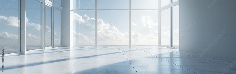 A clean, sunlit white studio with shadow effects, perfect as a minimalist background for design concepts or product presentations. A clean, sunlit white studio with shadow effects, perfect as a minimalist background for design concepts or product presentations.