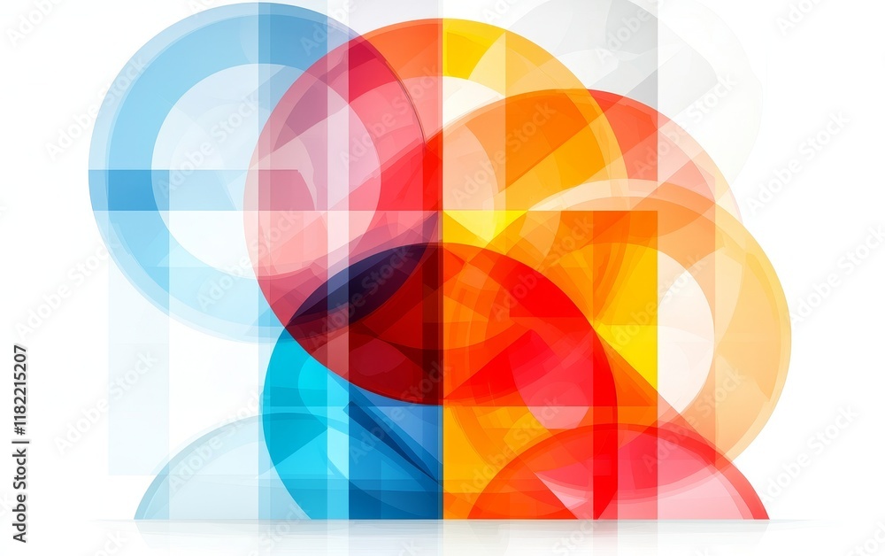 Abstract Colorful Overlapping Circles Design Modern Geometric Pattern Vibrant Red Orange Blue Abstract Colorful Overlapping Circles Design Modern Geometric Pattern Vibrant Red Orange Blue