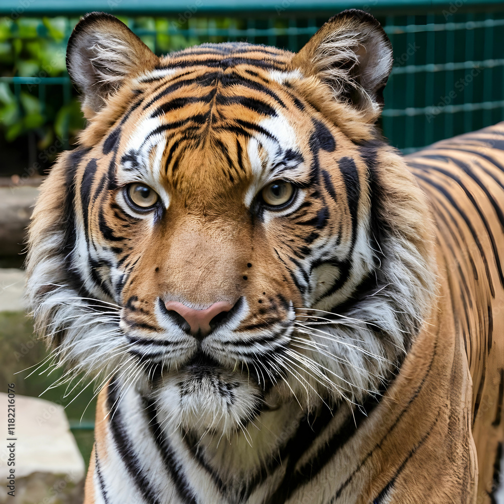 Closeup of the tiger in the zoo Closeup of the tiger in the zoo