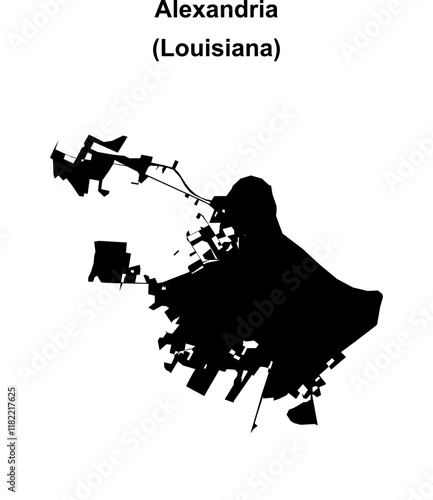 Alexandria (Louisiana) blank outline map